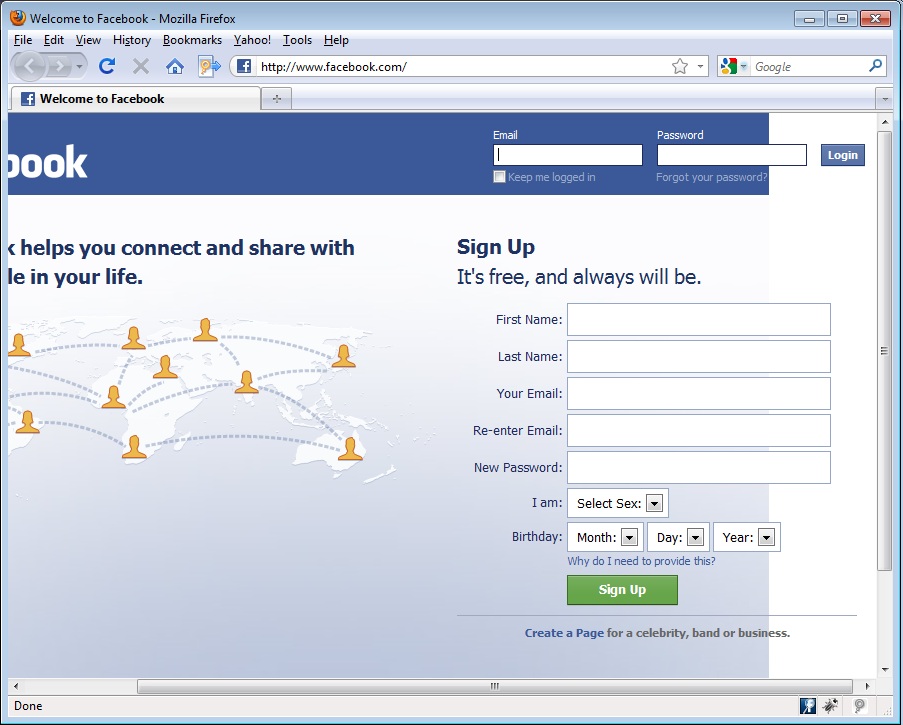 facebook login