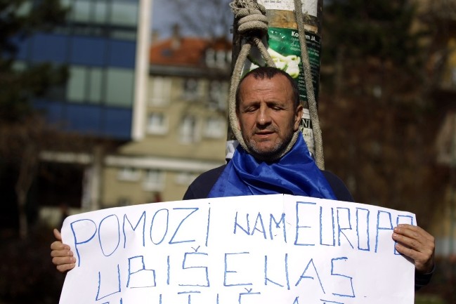 protesti ispred predsjedništva BiH/ Foto: AA