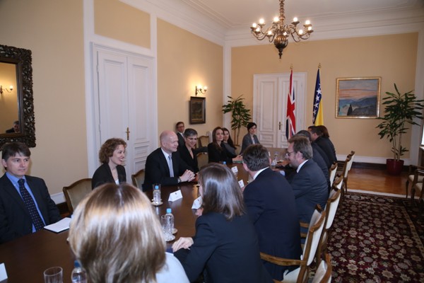 Angelina Jolie i William Hague sa članovima Predsjedništva BiH/Foto:AA