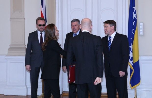 Angelina Jolie i William Hague sa članovima Predsjedništva BiH/Foto:AA