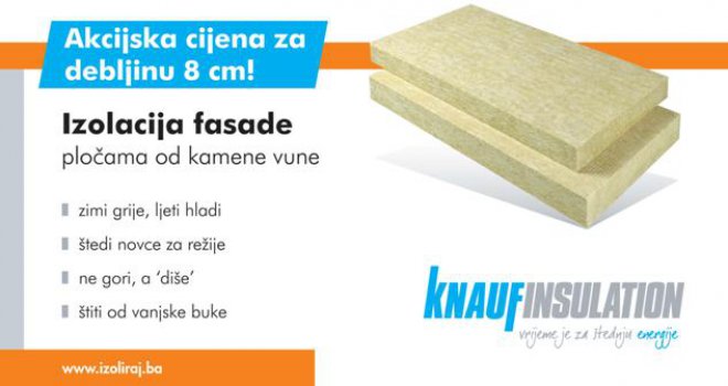 Izolacija fasade kamenom vunom – akcijske cijene za debljinu od 8 cm