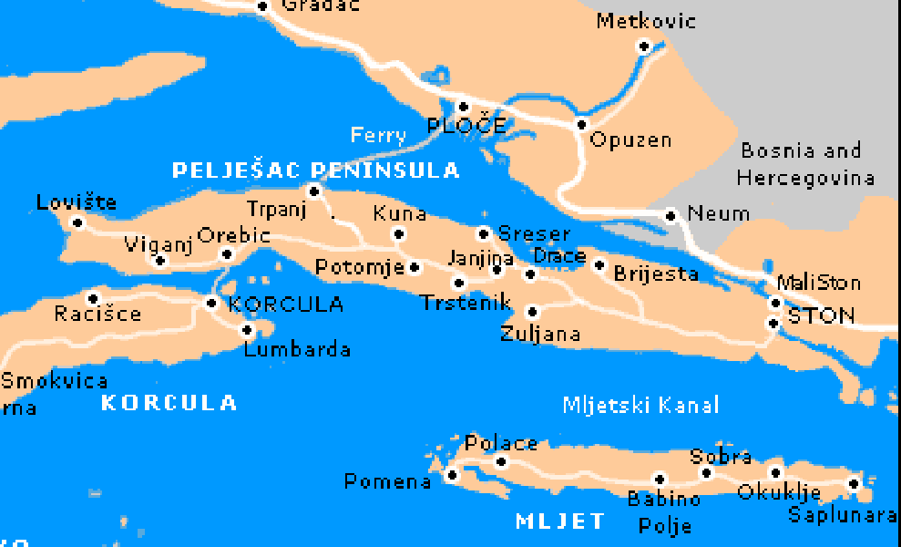 peljesac-mljet-karta