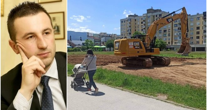 Građani zaustavili radove na zelenoj površini! Efendić: 'Nema problema, bager će ovo vratiti kako je i bilo'