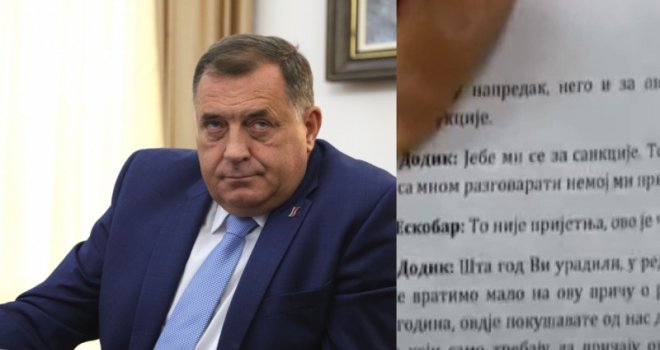 Dodik se pohvalio svojim odgovorom Escobaru: Je*e mi se za sankcije, to sam već prošao