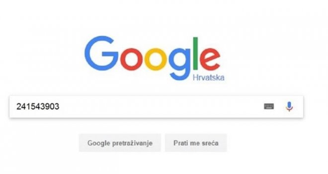 Znate li šta se dogodi kad u Google ukucate broj 241543903?