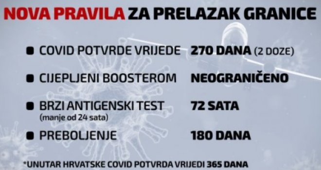 Na snazi nova pravila za prelazak hrvatske granice: Evo šta morate posjedovati