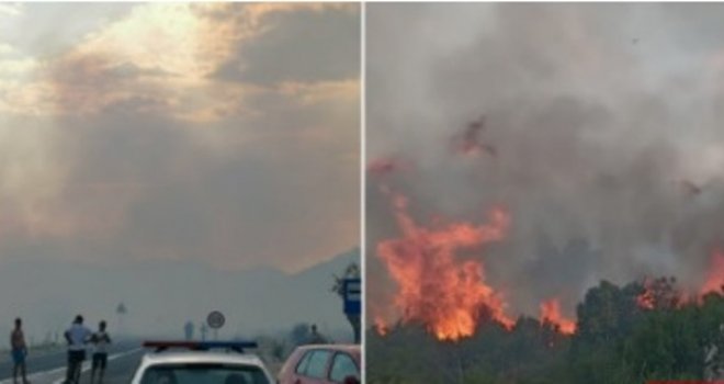 'Apokalipsa, nek nam je Bog na pomoći': Bukti požar kod Neuma, saobraćaj blokiran, kilometarske kolone...