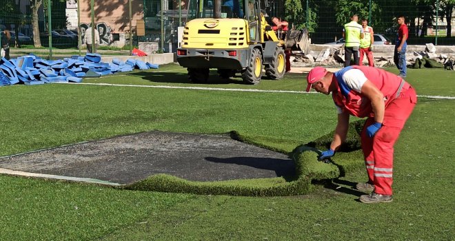 Počeli radovi na sanaciji pomoćnog stadiona pored Sportske dvorane 'Goran Čengić' na Grbavici