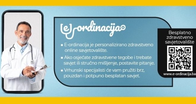 Besplatni savjeti i mišljenja ljekara specijalista dostupni su svima putem platforme 'E-ordinacija'