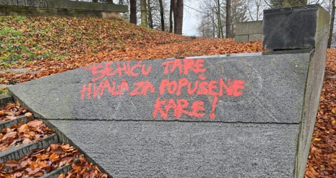 Spomen Park na Vracama tokom noći vandaliziran vulgarnim grafitima