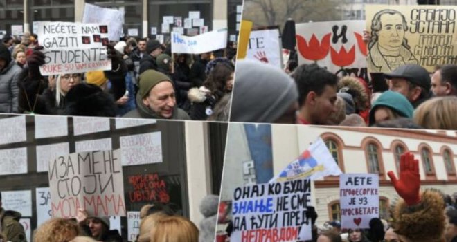 Protest prosvjetara i studenata u Srbiji: Dio srednjih škola obustavio rad