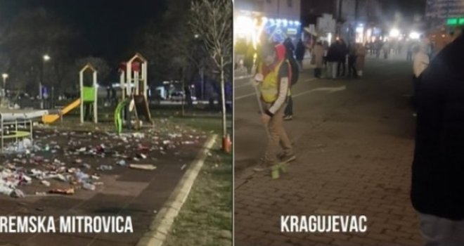 Slike iz Kragujevca i S. Mitrovice - dvije realnosti Srbije: Za SNS-ovcima ostala deponija... 'Zar su i ovo bacali?!'