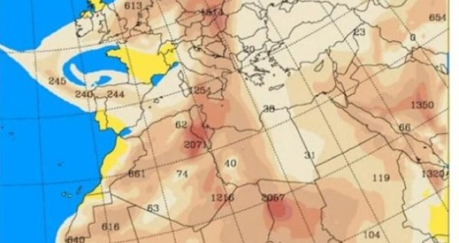 Stižu nam saharski pijesak i žuta kiša: Toplotna kupola nad cijelim regionom, temperature i do 22 stepena